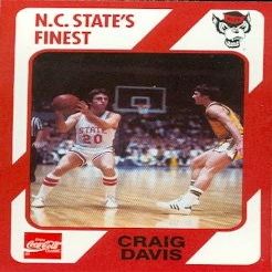 Autograph Warehouse Craig Davis Basketball Card (N.C. North Carolina State) 1989 Collegiate Collection No.75