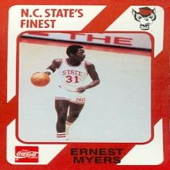 Autograph Warehouse Ernest Myers Basketball Card (N.C. North Carolina State) 1989 Collegiate Collection No.99