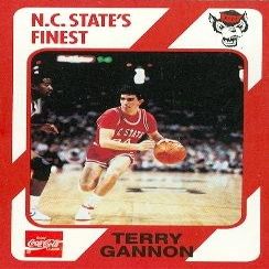 Autograph Warehouse Terry Gannon Basketball Card (N.C. North Carolina State) 1989 Collegiate Collection No.180
