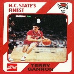 Autograph Warehouse Terry Gannon Basketball Card (N.C. North Carolina State) 1989 Collegiate Collection No.180