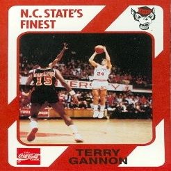 Autograph Warehouse Terry Gannon Basketball Card (N.C. North Carolina State) 1989 Collegiate Collection No.171