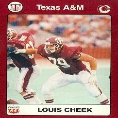 Autograph Warehouse Louis Cheek Football Card (Texas A&M) 1991 Collegiate Collection No.68