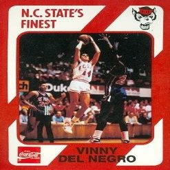 Autograph Warehouse Vinny Del Negro Basketball Card (N.C. North Carolina State) 1989 Collegiate Collection No.88
