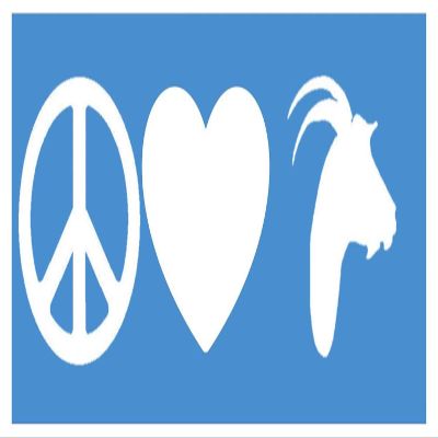 EZ-STIK Peace Love Goat stickerH129 8" Vinyl Boar Boer Milk Dairy