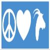 EZ-STIK Peace Love Goat stickerH129 8" Vinyl Boar Boer Milk Dairy view 1
