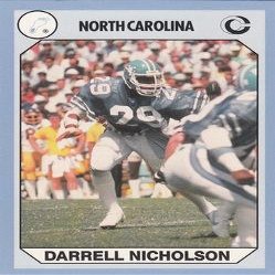 Autograph Warehouse Darrell Nicholson Football Card (North Carolina) 1990 Collegiate Collection No.14