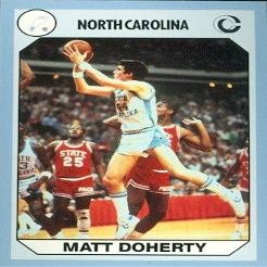 Autograph Warehouse Matt Doherty Basketball Card (North Carolina) 1990 Collegiate Collection No.65