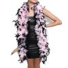 SACASUSA 100g Feather Chandelle Boa 6 feet Long in Baby Pink Black Tips view 1