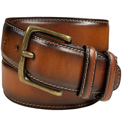301012 Belts for Men Genuine Leather Dress Belt With Antique Buckle, 1-3/8"(35mm) Wide (Tan, 40)