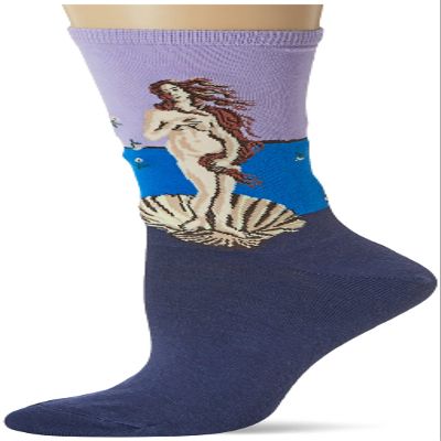 Hot Sox Women's Artist Series Crew Socks | Luncheon On The Grass, Lavender, Shoe Size: 4-10