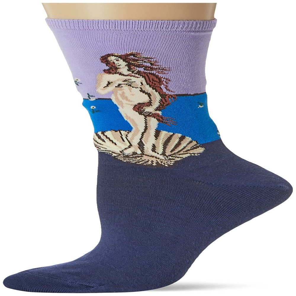 Hot Sox Women's Artist Series Crew Socks | Luncheon On The Grass, Lavender, Shoe Size: 4-10