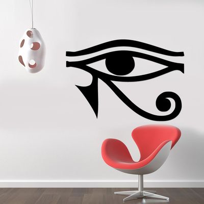 Eye of Horus Egyptian Pagan Symbol Removable Wall Sticker Art Home Office Room Mural Decor Vehicle Car Truck Window Bumper Graphic Decal- (20 inch) / (50 cm) Wide MATTE BLACK Color