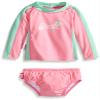 Baby Banz Baby-Girls Newborn Long Sleeve Rash Guard and Swim Diaper Set Pink-Mint, Pink/Mint, 12-18 Months view 1