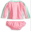 Baby Banz Baby-Girls Newborn Long Sleeve Rash Guard and Swim Diaper Set Pink-Mint, Pink/Mint, 12-18 Months view 2