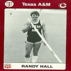 Autograph Warehouse Randy Hall Trading Card (Texas A&M) 1991 Collegiate Collection No.52 Pole Vault