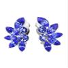 Faship Gorgeous Blue Floral Clip On Style Earrings - Blue view 1