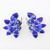 Faship Gorgeous Blue Floral Clip On Style Earrings - Blue view 2
