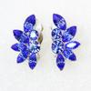 Faship Gorgeous Blue Floral Clip On Style Earrings - Blue view 3
