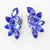 Faship Gorgeous Blue Floral Clip On Style Earrings - Blue view 4