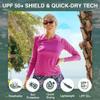 Kanu Surf Women's Solid Long Sleeve UPF 50+ Swim Shirt, Purple, Large view 2