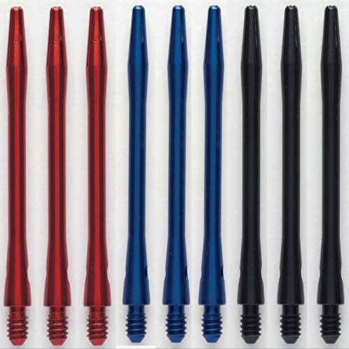 3 Sets of Winmau Aluminum Dart Shafts (9 Shafts) (Red/Blue/Black, Medium)