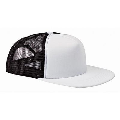 Big Accessories 5-Panel Foam Front Trucker Cap OS WHITE/ BLACK