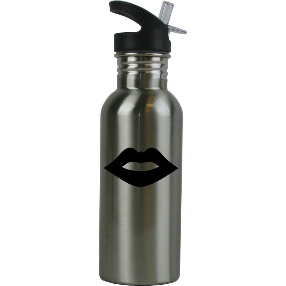 Personalized Custom Lips Stainless Steel Water Bottle with Straw Top 20 Ounce Sport Water Bottle Customizable