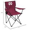 Logo Brands NCAA Mississippi State Bulldogs Quad Chair, Unisex Adult Chair with One Cup Holder, Team Color, One Size view 3
