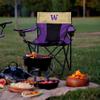 Logo Brands NCAA Washington Huskies Elite Portable Chair - Premium Outdoor Chair with Cup Holder, Powder-Coated Steel Frame, Lightweight and Portable for Tailgating,and Sporting Events view 2