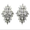 Faship Stunning Clear Crystal Floral Clip On Style Earrings Bridal Wedding Party - Clear