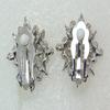 Faship Stunning Clear Crystal Floral Clip On Style Earrings Bridal Wedding Party - Clear view 4