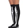 Premium Black Polyester Bones Over The Knee Socks (One Size) - Pack of 2 - Perfect for Standout Fashion Statement view 1