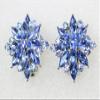 Faship Blue Crystal Clip On Earrings - Blue view 2