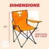 Logo Brands NCAA Tennessee Volunteers Quad Chair, Unisex Adult Chair with One Cup Holder, Team Color, One Size view 3