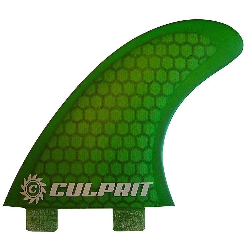 Culprit Surf Honeycomb RTM FCS M3 Style Thruster Surfboard Fins - Green - C4
