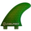 Culprit Surf Honeycomb RTM FCS M3 Style Thruster Surfboard Fins - Green - C4 view 1