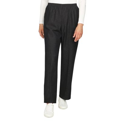 Alfred Dunner Women's Missy Denim Proportioned Short Pant, Black, 18