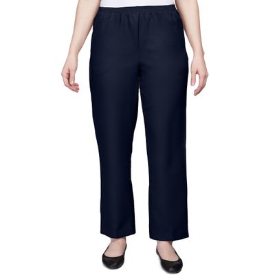 Alfred Dunner womens All Around Elastic Waist Cotton Short Twill Pants, Navy, 10 US