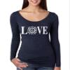 ALLNTRENDS Women's Long Sleeve Shirt Love Fire (M, Vintage Navy) view 1