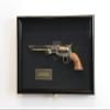 Large/Double 2 Pistol Handgun Revolver Gun Display Case Cabinet Rack Shadowbox (Black Finish, Green Background) view 3