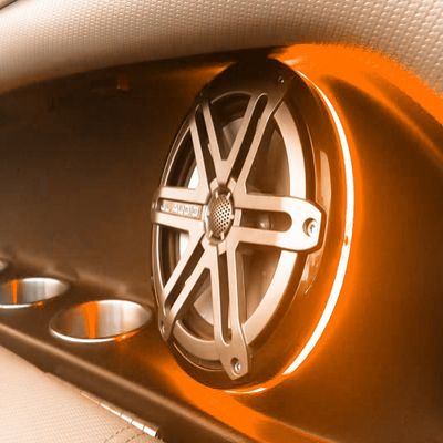 2pc JL Audio Marine 7.7 M770 MX770 M3 M6 770X-C 770X-S Speaker LED Light Rings - Ready to Installed - DRILLED for Screw Holes (Orange)
