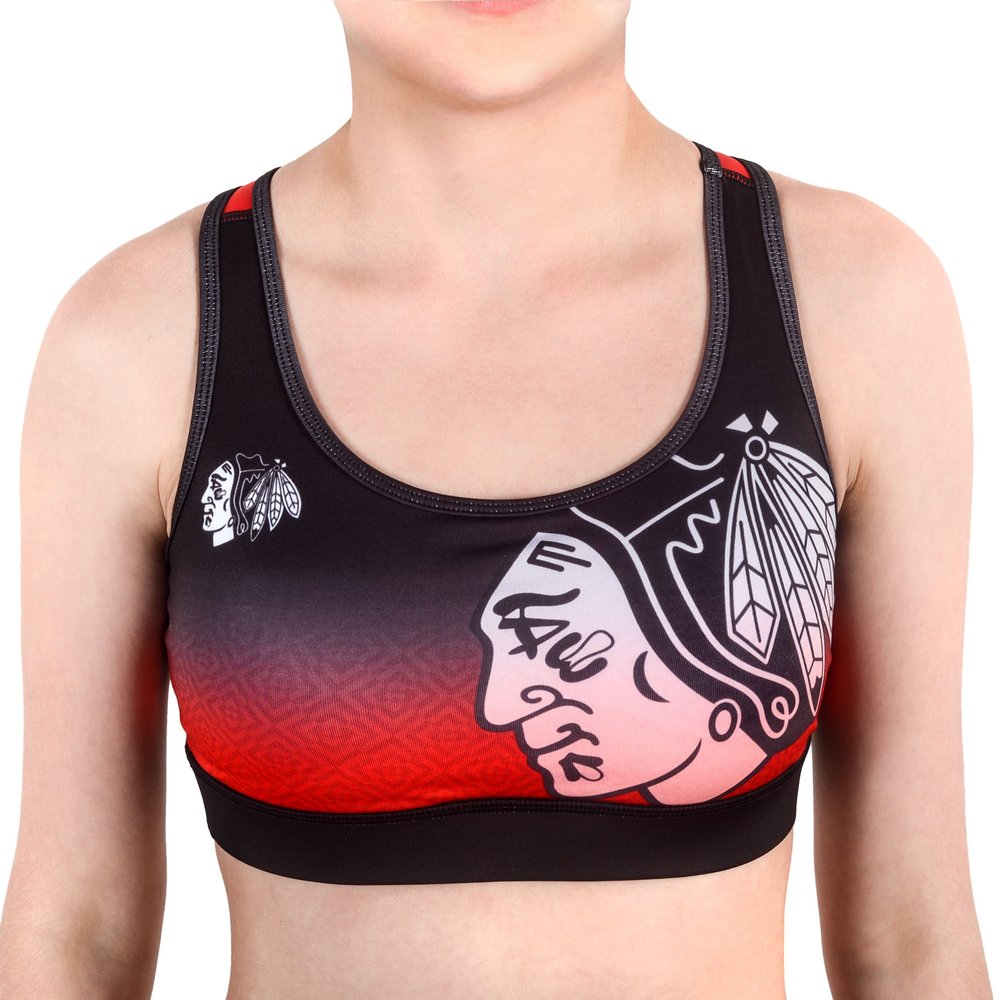 FOCO Chicago Blackhawks Gradient Sports Bra Extra Small