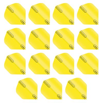 RED DRAGON Hardcore Fluoro Yellow Extra Thick Standard Dart Flights - 5 Sets Per Pack (15 Dart Flights in Total)