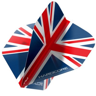 RED DRAGON Hardcore Union Jack Extra Thick Standard Dart Flights - 5 Sets Per Pack (15 Dart Flights in Total)