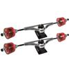 Longboard Skateboard Trucks Combo Set 76mm Bigfoot Cruisers Wheels with Silver Trucks, Bearings, and Hardware Package (76mm Red Wheels, 7.0 (9.63") Silver Trucks) view 2