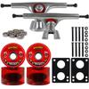 Bigfoot Paris 180 Longboard Trucks Package 76MM Cruisers RED Wheels view 1