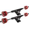 Longboard Skateboard Trucks Combo Set 76mm Bigfoot Cruisers Wheels with Black Trucks, Bearings, and Hardware Package (76mm Red Wheels, 6.0 (8.63") Black Trucks) view 2