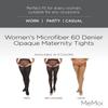 MeMoi Microfiber Opaque Maternity Tights, 60 Denier Comfortable and Roomier Maternity Shapewear - Sizes Small to Q2, Black, Medium/Large view 2