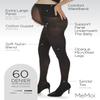 MeMoi Microfiber Opaque Maternity Tights, 60 Denier Comfortable and Roomier Maternity Shapewear - Sizes Small to Q2, Black, Medium/Large view 3