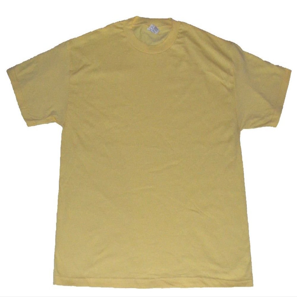 AAA Alstyle Men's Solid Plain Tshirt T Shirts Large (Banana Yellow)